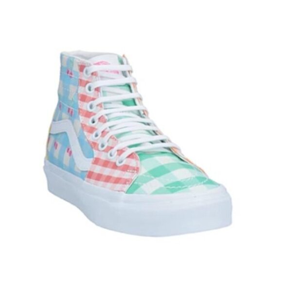 Vans Sk8 High Multicolor Gingham Cherry Tapered Checkerboard Womens Size: 7 - Picture 4 of 5